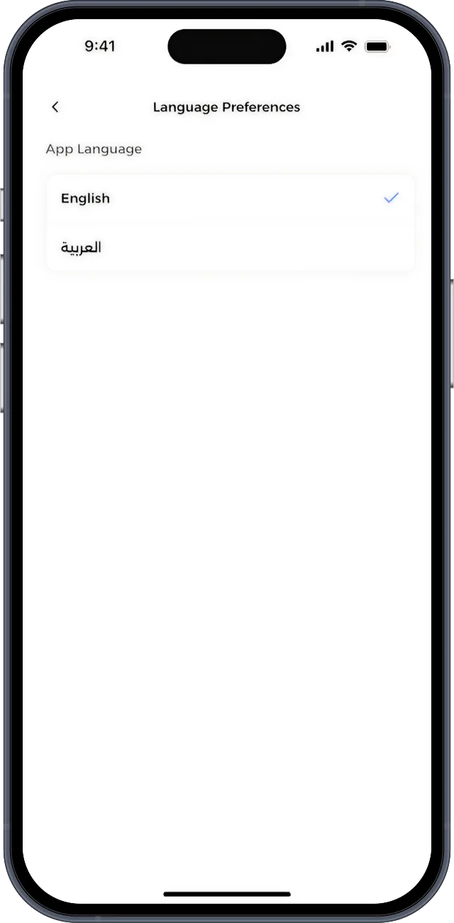 Switching the app language